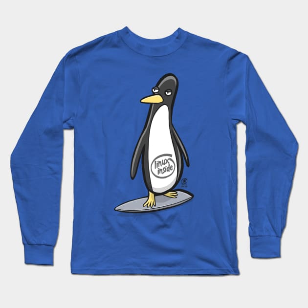 Linux Inside Surf Long Sleeve T-Shirt by oscarsanchez